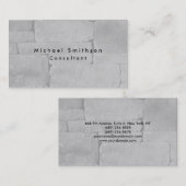 Carte De Visite Mur Gris Moderne Élégant Simple (Devant / Derrière)