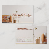 Carte De Visite Mur intérieur du salon dans les tons chauds avec b (Devant / Derrière)