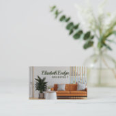 Carte De Visite Mur intérieur du salon maquette dans les tons chau (Debout devant)