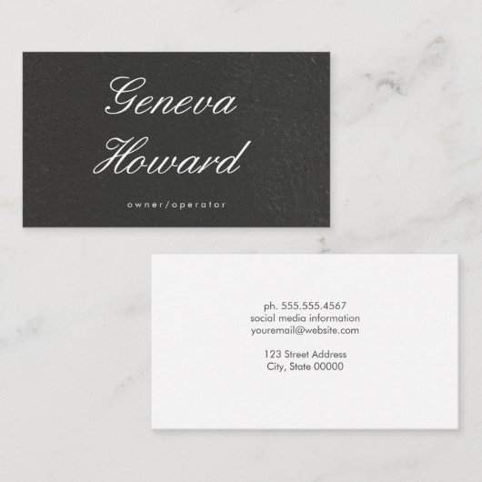 Carte De Visite Mur noir texturé (Devant / Derrière)