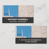 Carte De Visite Mur peint en bleu texturé | Rouleau de peinture (Devant / Derrière)