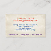 Carte De Visite Murs Souriants Services de nettoyage (Dos)