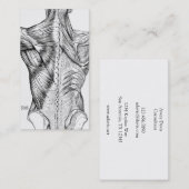 Carte De Visite Muscles du dos d'art noir et blanc d'anatomie (Devant / Derrière)