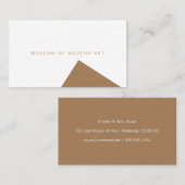 Carte De Visite Musée angle minimal avant et arrière solide (Devant / Derrière)