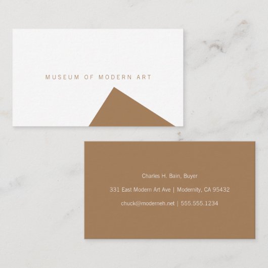 Carte De Visite Musée angle minimal avant et arrière solide (Devant / Derrière)