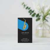 Carte De Visite Music Blue Jazz Saxophone Musician Dark (Debout devant)