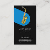 Carte De Visite Music Blue Jazz Saxophone Musician Dark (Devant)