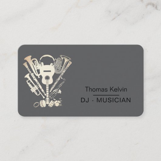 Carte De Visite Music Instruments Event Organizer DJs Player (Devant)