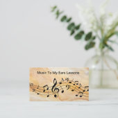 Carte De Visite Music Lessons Appointment Reminder Cards (Debout devant)