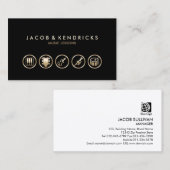 Carte De Visite Music Lessons Gold Icons BusinessCard (Devant / Derrière)