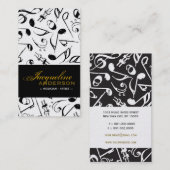 Carte De Visite Music Musical Notes Artiste Motif chantant la chan (Devant / Derrière)