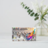 Carte De Visite Music Notes Headphones | Sound Board Mixer (Debout devant)