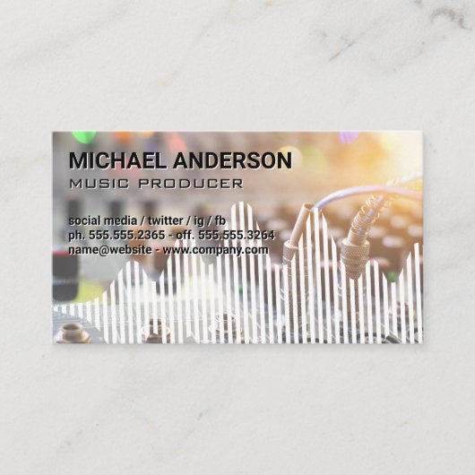 Carte De Visite Music Notes | Sound Board Mixer | Engineer (Devant)