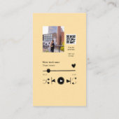 Carte De Visite Music player personalized couple love q r code tex (Dos)