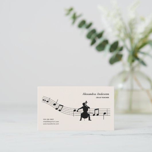 Carte De Visite Music Sheet - Cello Teacher (Debout devant)