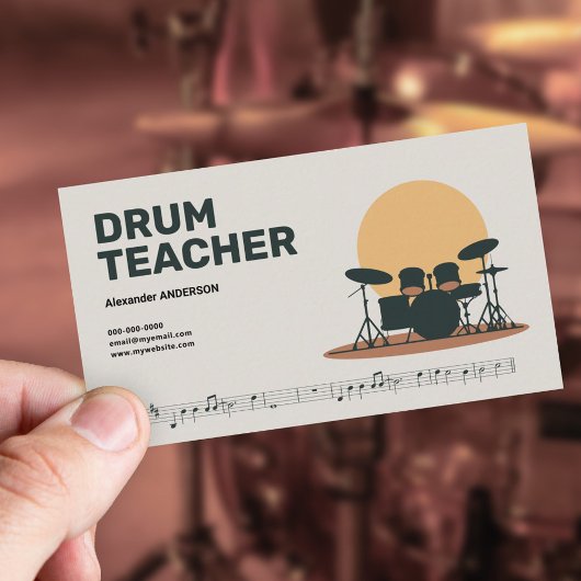 Carte De Visite Music Sheet - Drum teacher