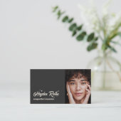 Carte De Visite Music Songwriter Black Photo QR Code (Debout devant)