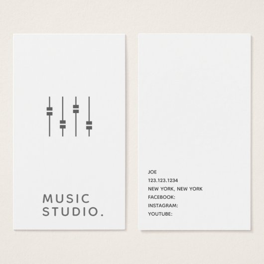 Carte de visite Music Studio (Devant & derrière)