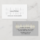 Carte De Visite Music Studio Professional Sound Engineer Minimal (Devant / Derrière)