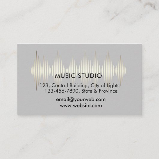 Carte De Visite Music Studio Professional Sound Engineer Minimal B (Dos)