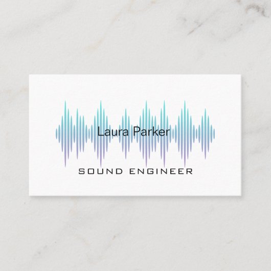 Carte De Visite Music Studio Professional Sound Engineer Minimal B (Devant)