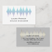 Carte De Visite Music Studio Professional Sound Engineer Minimal B (Devant / Derrière)