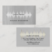 Carte De Visite Music Studio Professional Sound Engineer Minimal B (Devant / Derrière)
