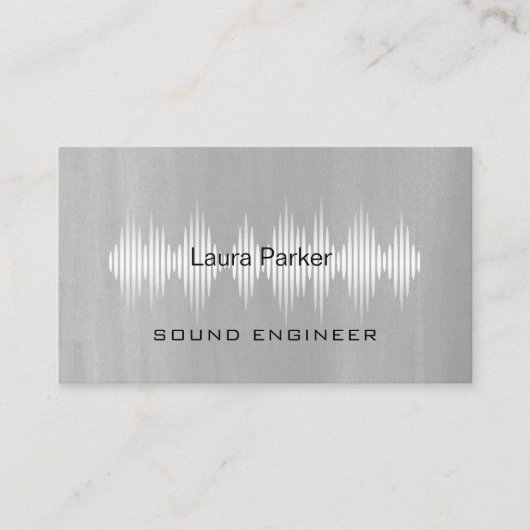 Carte De Visite Music Studio Professional Sound Engineer Minimal B (Devant)