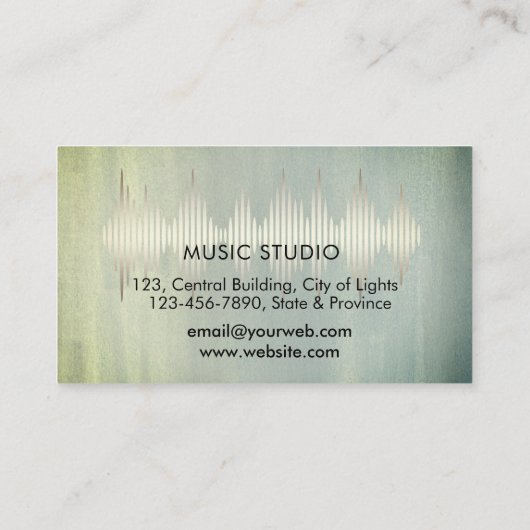 Carte De Visite Music Studio Professional Sound Engineer Minimal B (Dos)