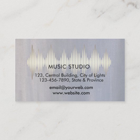 Carte De Visite Music Studio Professional Sound Engineer Minimal B (Dos)