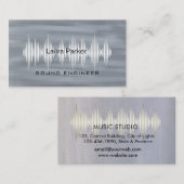Carte De Visite Music Studio Professional Sound Engineer Minimal B (Devant / Derrière)