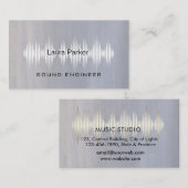 Carte De Visite Music Studio Professional Sound Engineer Minimal B (Devant / Derrière)