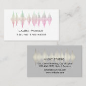 Carte De Visite Music Studio Professional Sound Engineer Minimal B (Devant / Derrière)