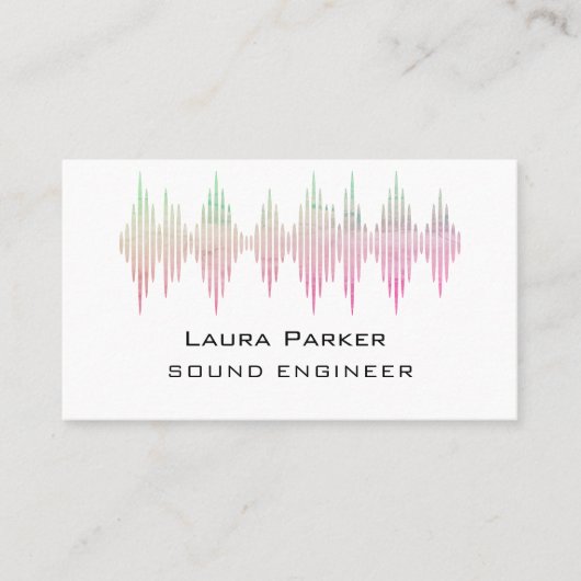 Carte De Visite Music Studio Professional Sound Engineer Minimal B (Devant)