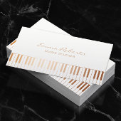 Carte De Visite Music Teacher Elegant Gold Piano Keys Musical