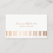 Carte De Visite Music Teacher Elegant Gold Piano Keys Musical (Devant)