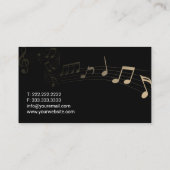 Carte De Visite Music Teacher Elegant Music Note Noir clair (Dos)