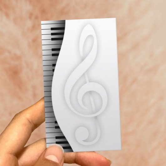 Carte De Visite Music Teacher Elegant Piano Keys Musical