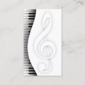 Carte De Visite Music Teacher Elegant Piano Keys Musical (Devant)