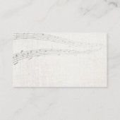 Carte De Visite Music Teacher Gold Clef Logo Classy Linen Musical (Dos)