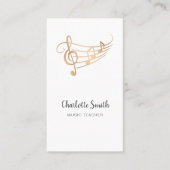 Carte De Visite Music Teacher Gold Elegant (Devant)