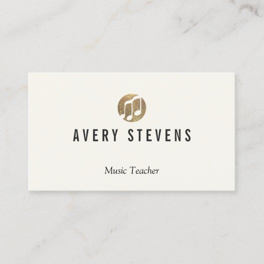 Carte De Visite Music Teacher, Music Notes, Musicien (Devant)