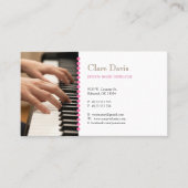 Carte De Visite Music Teacher | Pianist (Devant)