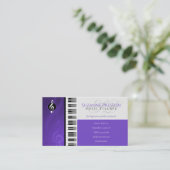 Carte De Visite Music Teacher | Piano Keys Purple (Debout devant)