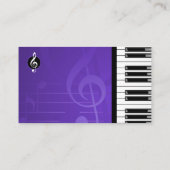 Carte De Visite Music Teacher | Piano Keys Purple (Dos)