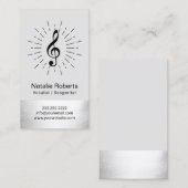 Carte De Visite Musical Clef Logo Vocalist Songwriter Musique (Devant / Derrière)