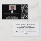 Carte de visite musical d'or de symbole (Devant / Derrière)