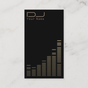 Carte De Visite Musical moderne élégant foncé d'or noir