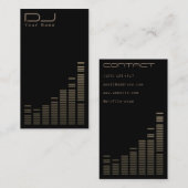 Carte De Visite Musical moderne élégant foncé d'or noir (Devant / Derrière)