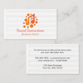 Carte De Visite Musical Note Logo Orange (Devant / Derrière)